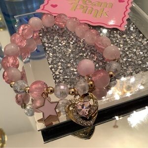Pink and Gold Charm Bracelet